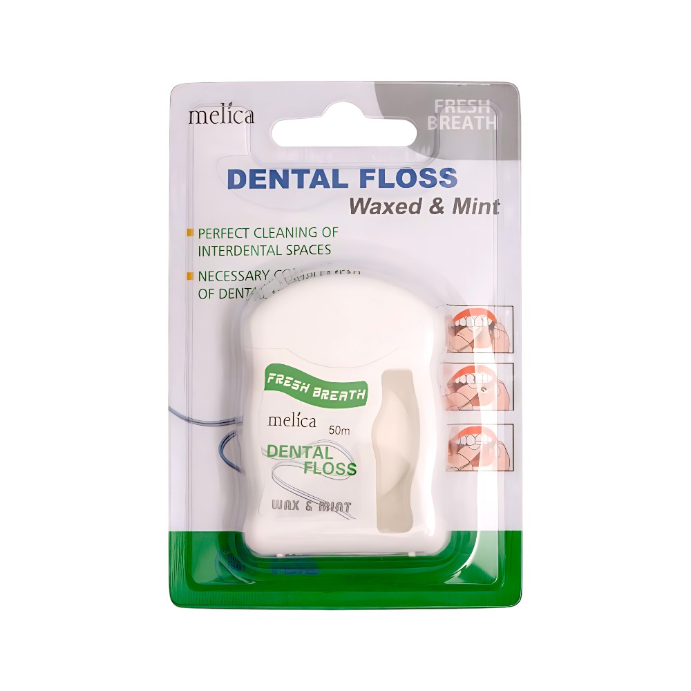 Зубна нитка Melica 50 м Wax&Mint мініатюра