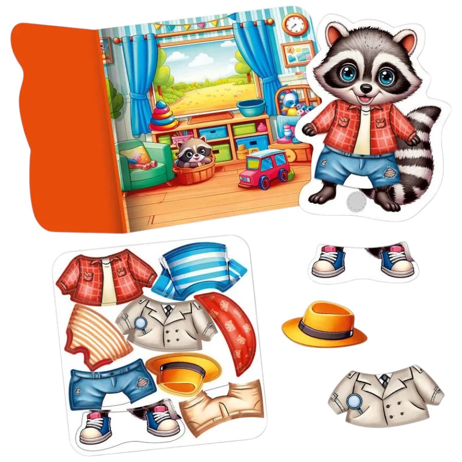 Гра розвиваюча Vladi Toys Одягалка на липучках Єнотик фото