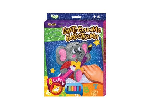 Набір для творчості Danko toys Розмальовка глітером міні Машинка фото