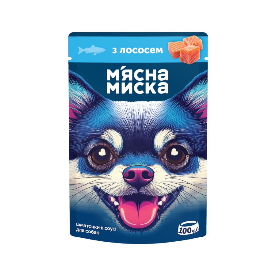 Корм для собак М'ясна Миска 100 г з лососем фото