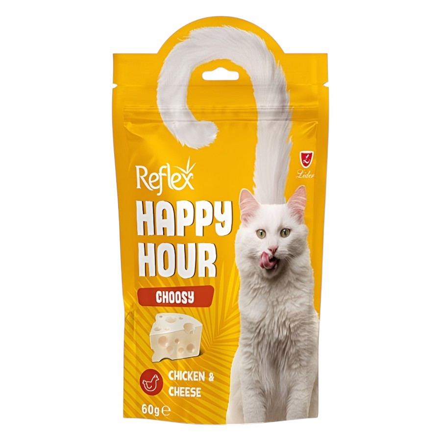 Ласощі для котів Reflex Plus 60 г Happy Hour Choosy з куркою та сиром фото