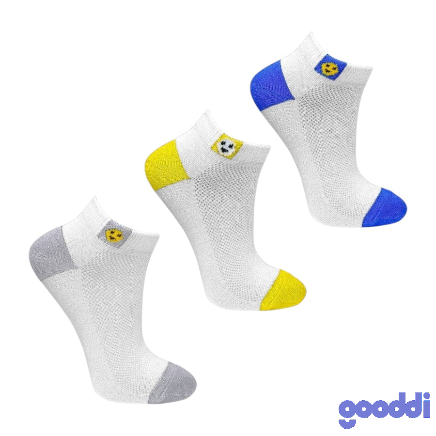 Шкарпетки дитячі Gooddi 16-18 короткі Смайлик мікс фото