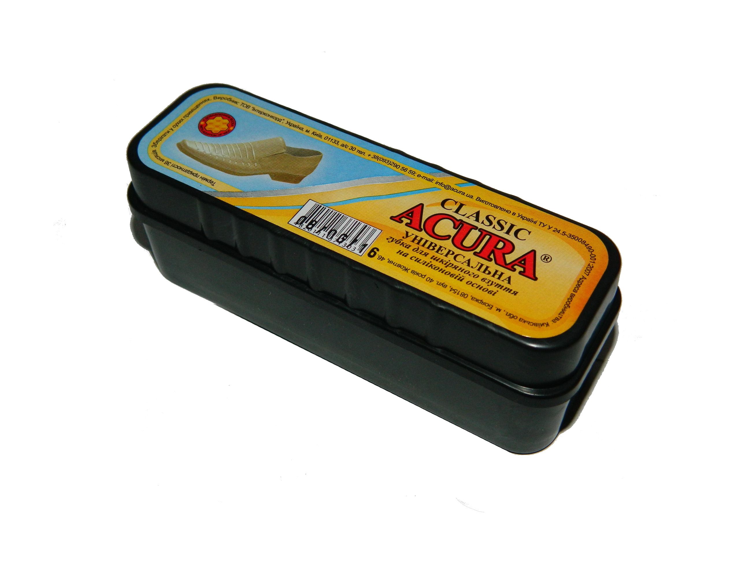 Губка для взуття Acura для шкіри Classic безбарвна мініатюра