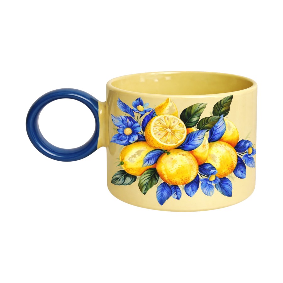 Чашка порцелянова GGP 385 мл Loop Mediterranean lemon фото