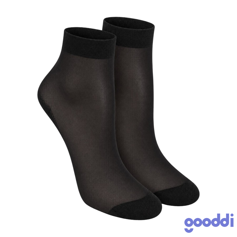 Шкарпетки капронові Gooddi 40 den чорні 2 пари мініатюра