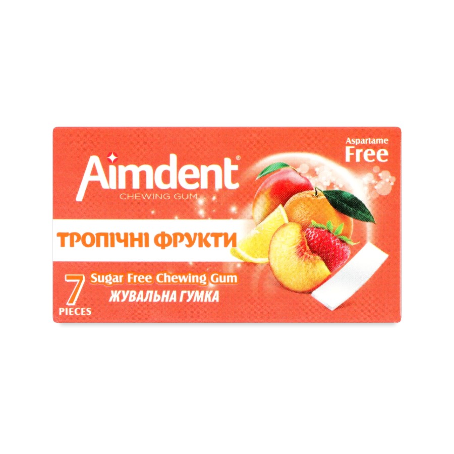 Гумка жувальна Aimdent 14,5 г Тропічні фрукти фото