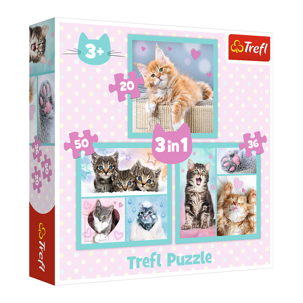 Пазли Trefl 3in1 Солодкі тварини фото