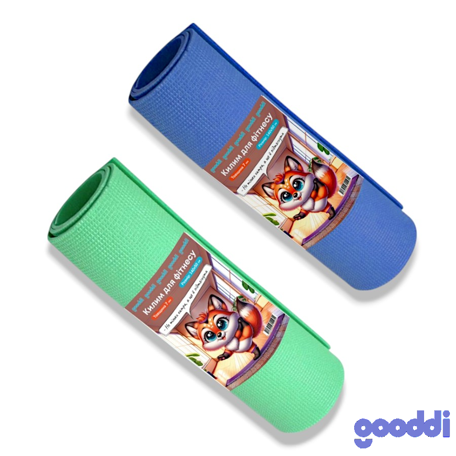 Килим для фітнесу Gooddi 140*50 см 7 мм мікс фото