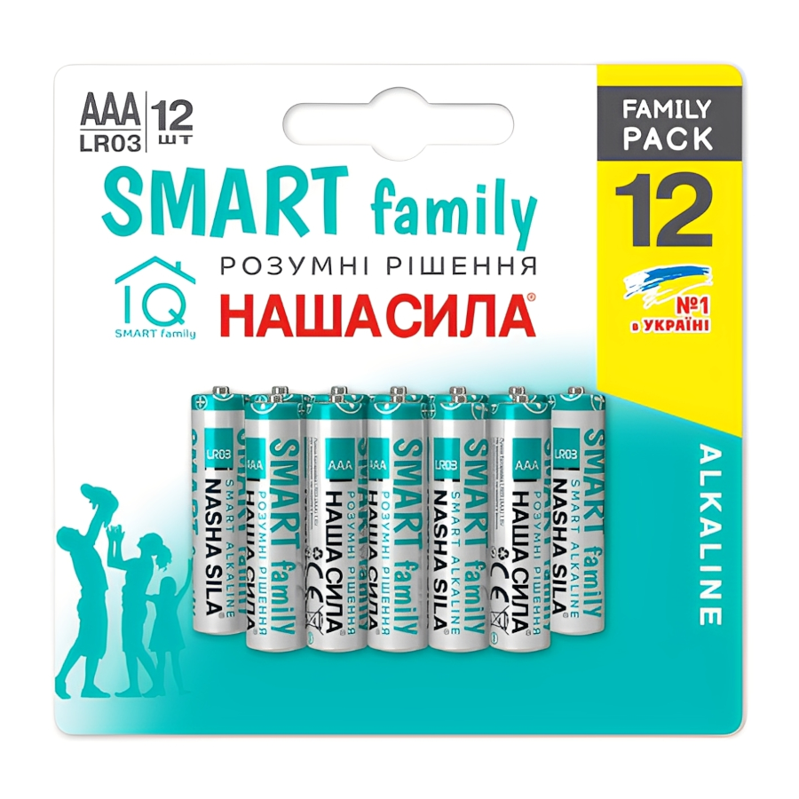 Батарейка Наша сила AAA (LR03) 12 шт. Smart family фото