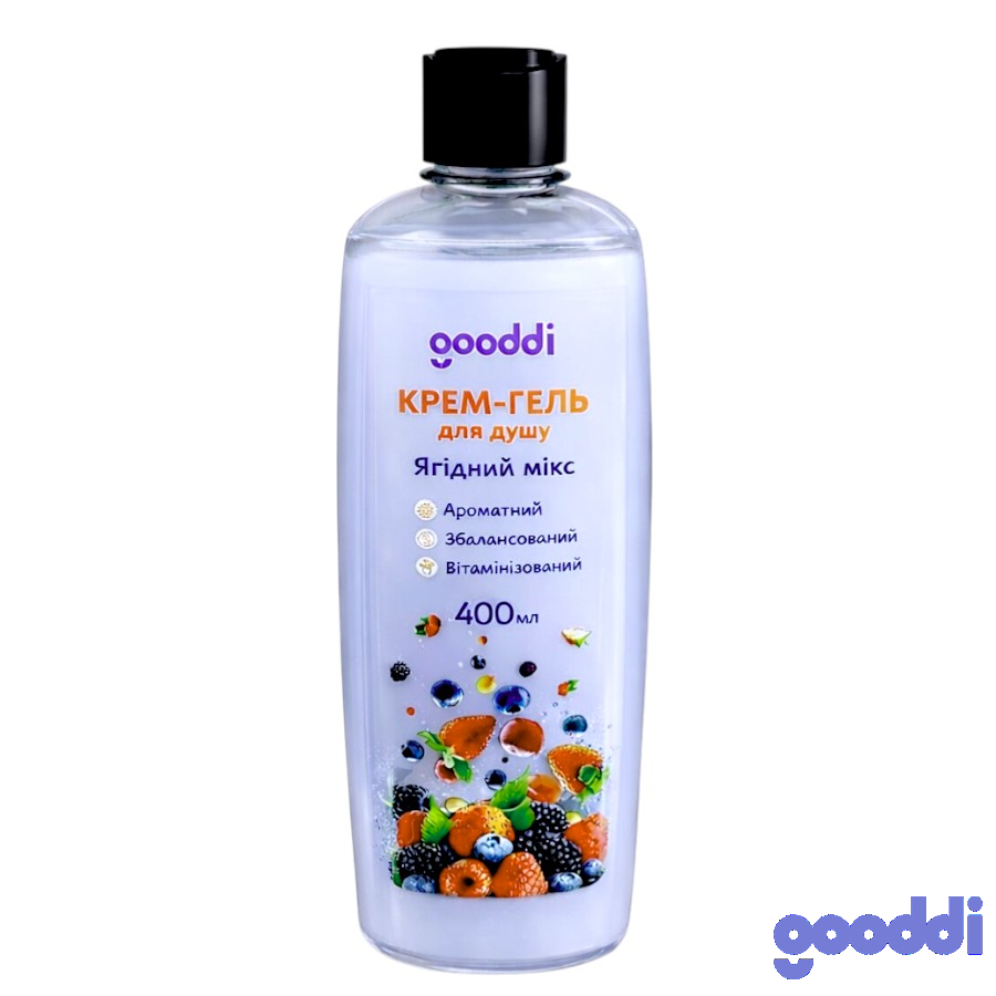 Крем-гель для душу Gooddi 400 мл Ягiдний мікс фото