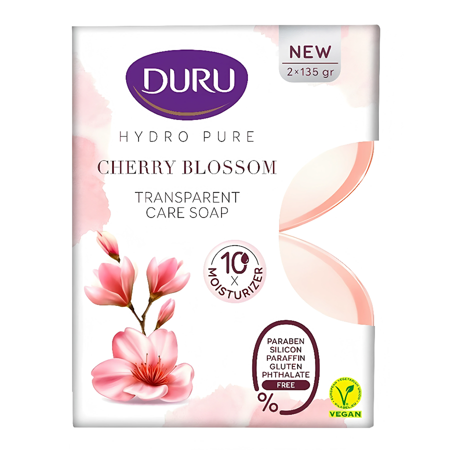 Мило тверде Duru Hydro pure 2*135 г Cherry blossom фото