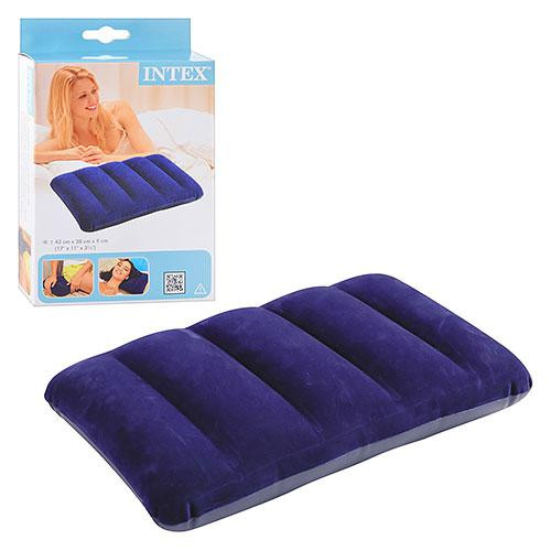 Подушка надувна Intex 43*28 см синя 68672 фото