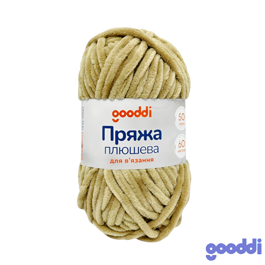 Пряжа плюшева Gooddi 50 г Світло-бежева 317 фото