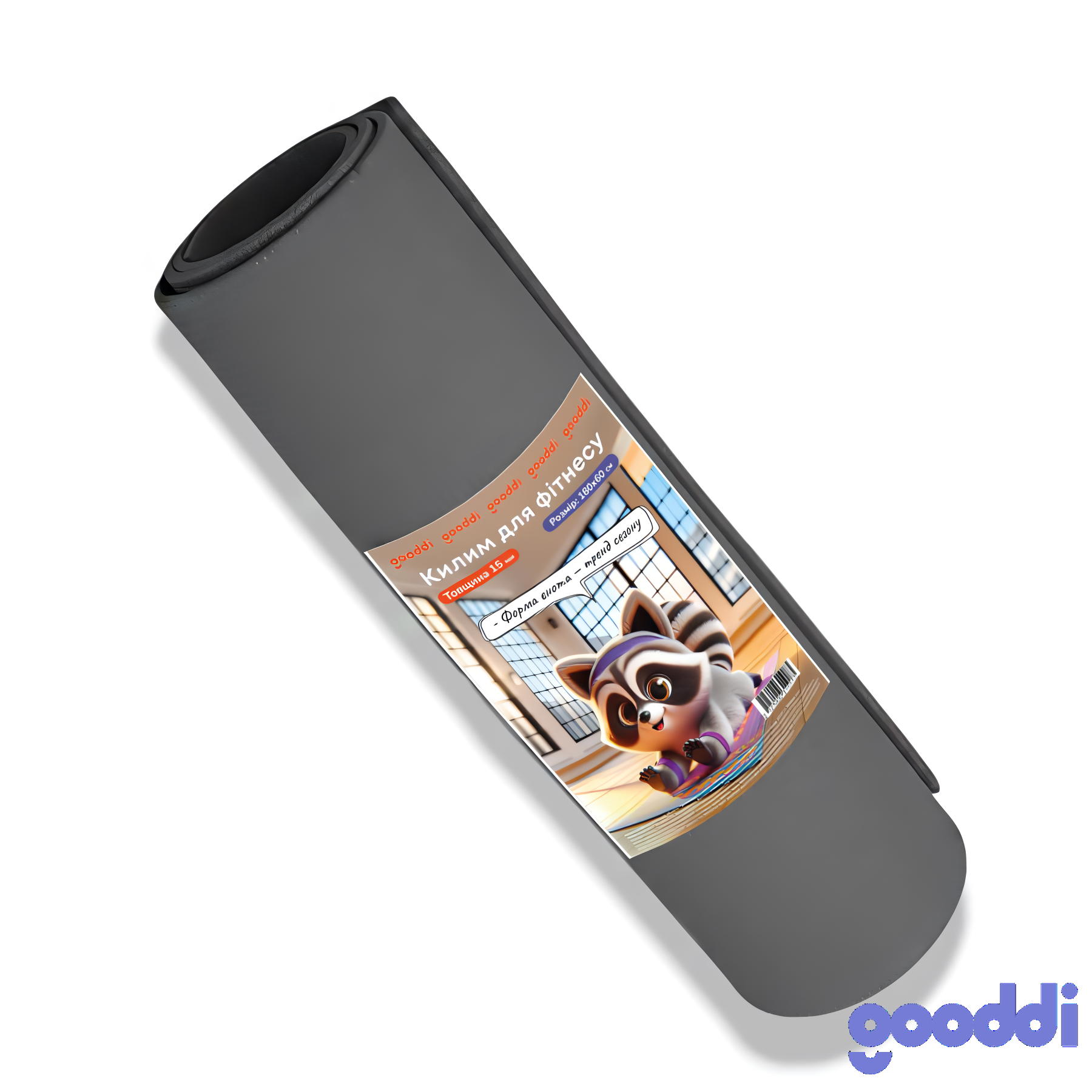 Килим для фітнесу Gooddi 180*60 см 15 мм мікс фото