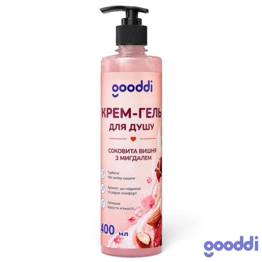 Крем-гель для душу Gooddi 400 мл Соковита вишня з мигдалем фото