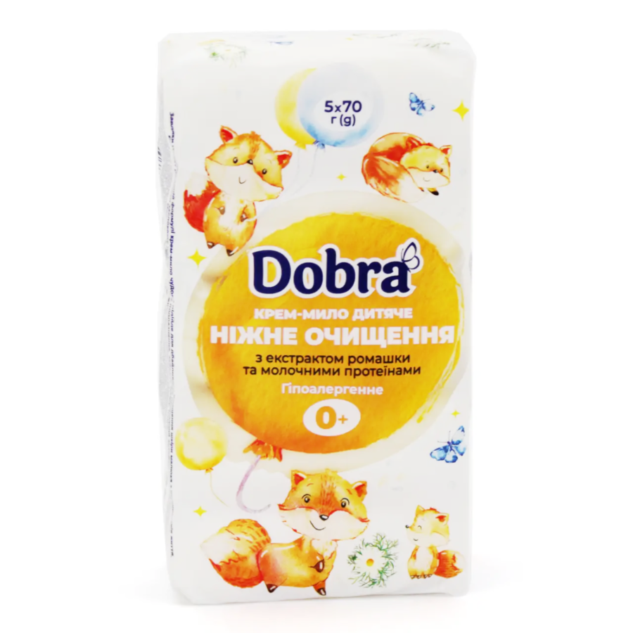 Крем-мило тверде дитяче Dobra Ромашка та молочний протеїн 5*70 г фото