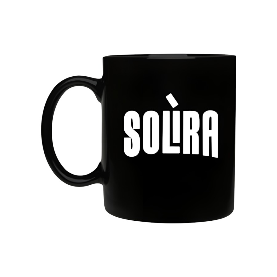 Чашка порцелянова Solira 350 мл Циліндр чорний фото