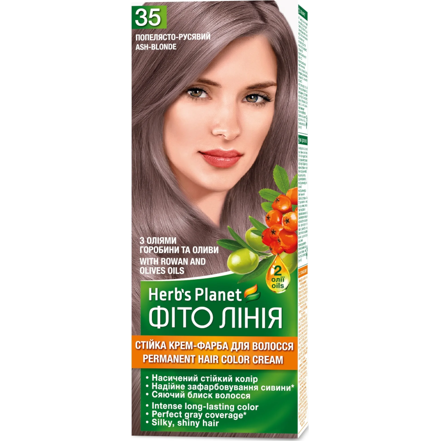 Крем-фарба для волосся Фіто лінія Herbs Planet 35 Попелясто-русявий фото