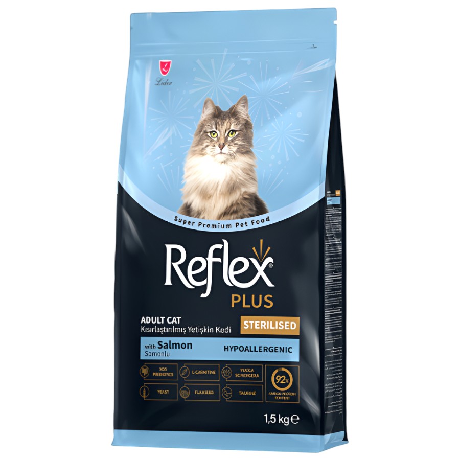 Корм для стерилізованих котів Reflex Plus 1,5 кг Super Premium з лососем фото