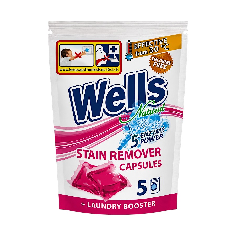 Капсули для прання Wells Natural 5 шт. Oxi Power мініатюра