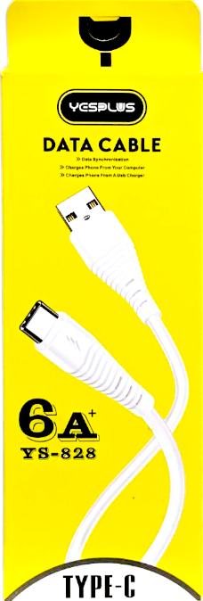 Кабель Yesplus USB to Type-C 1 м 6А YP-828 White фото