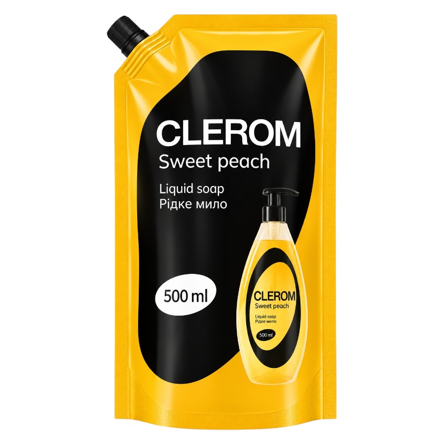 Мило рідке Clerom 500 мл Sweet peach мініатюра