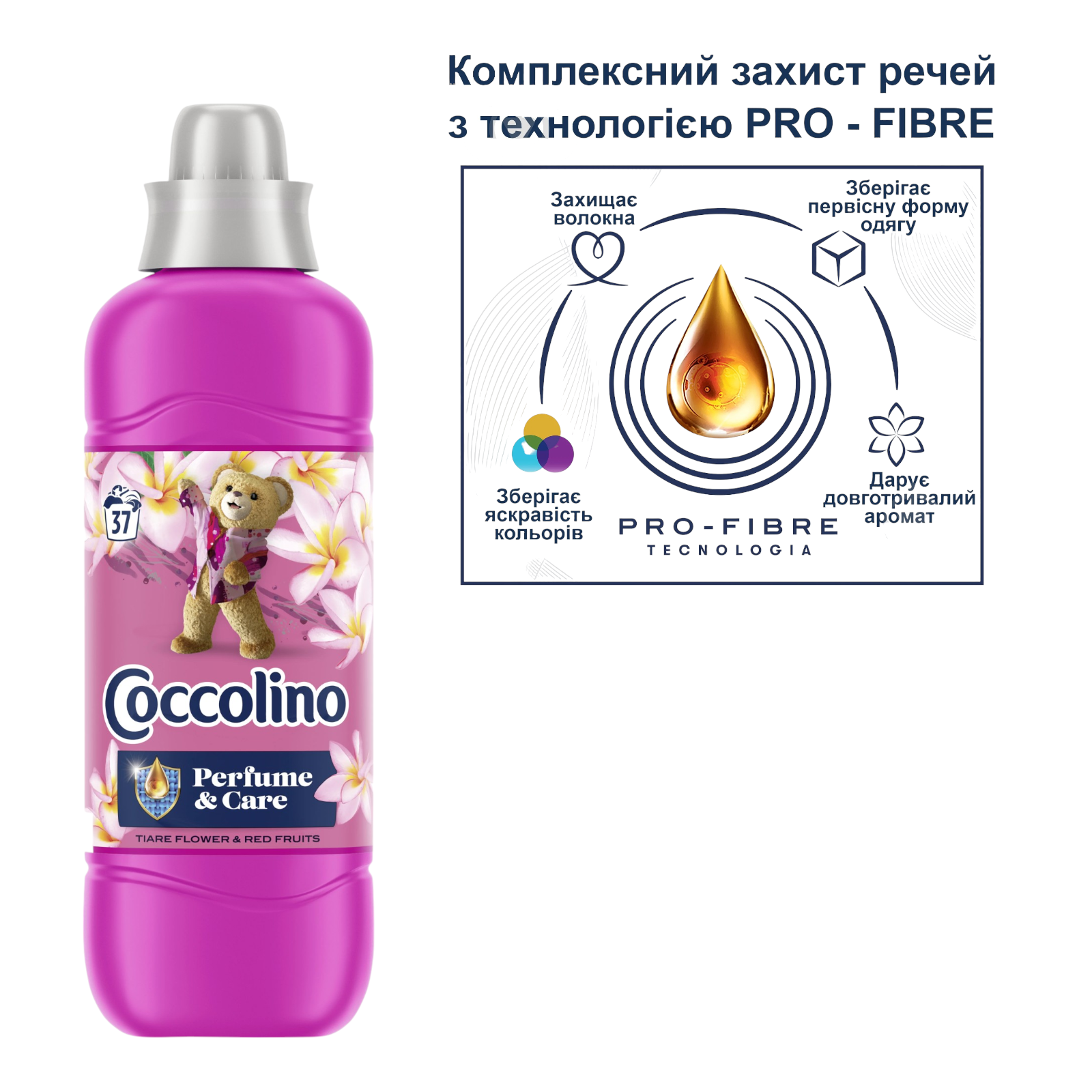 Кондиціонер для білизни Coccolino 0,9 л Perfume&Care з нотами квітів фото