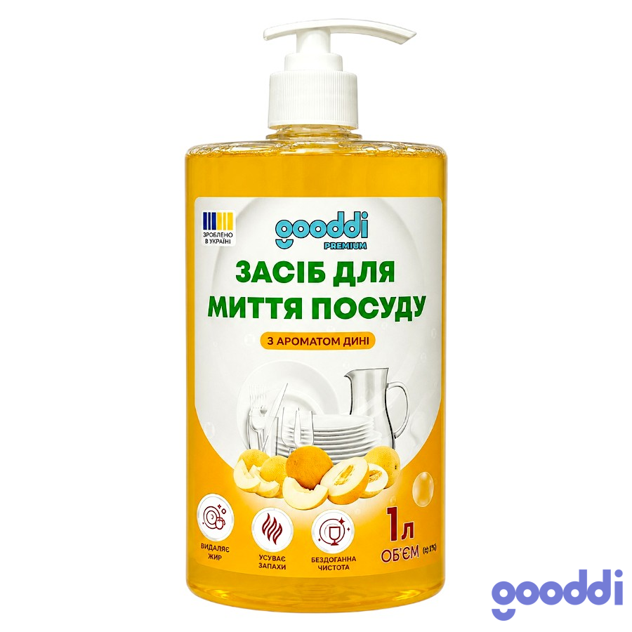 Засіб для миття посуду Gooddi Premium 1 л Диня фото
