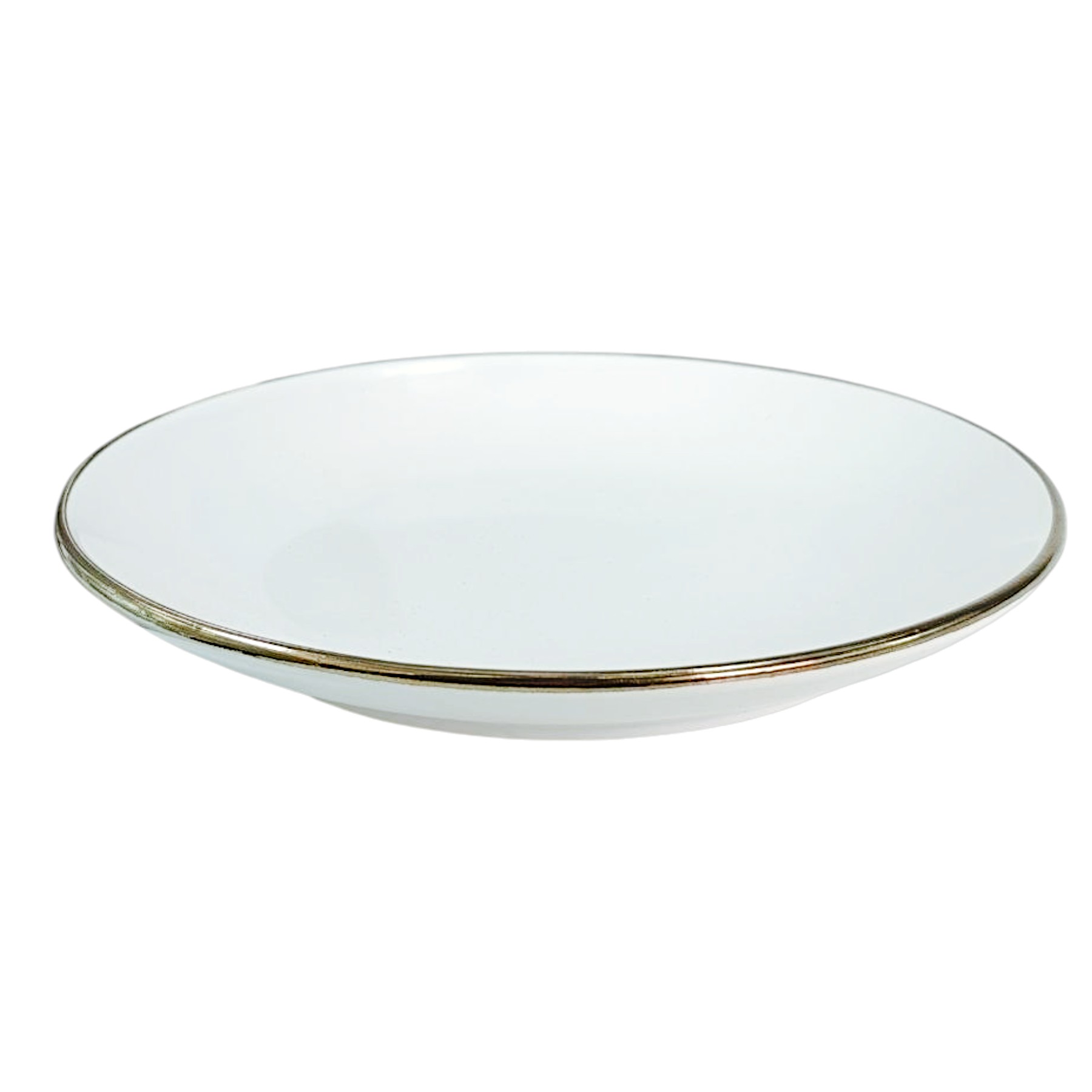 Тарілка Intrendo Gasto 26,5 см Golden rim white фото