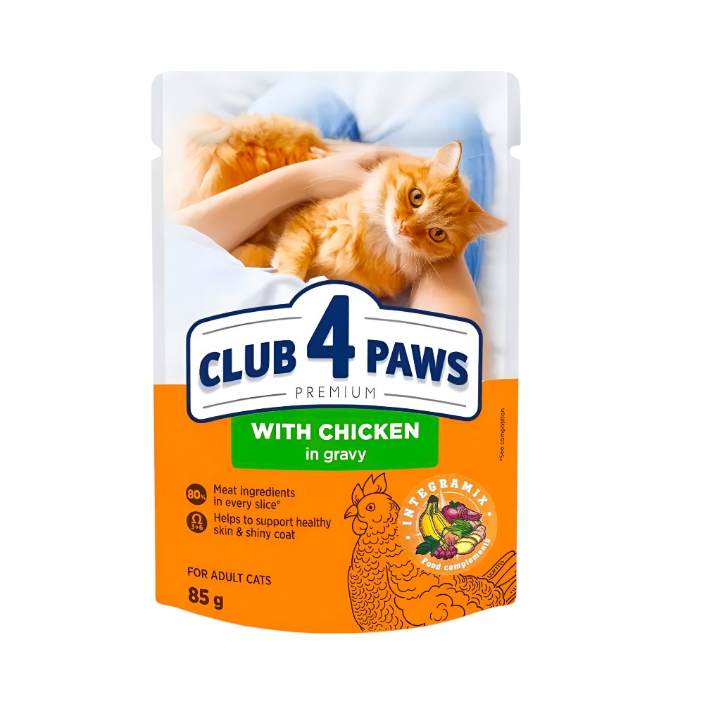 Корм для котів Club 4 Paws 85 г в соусі з куркою фото