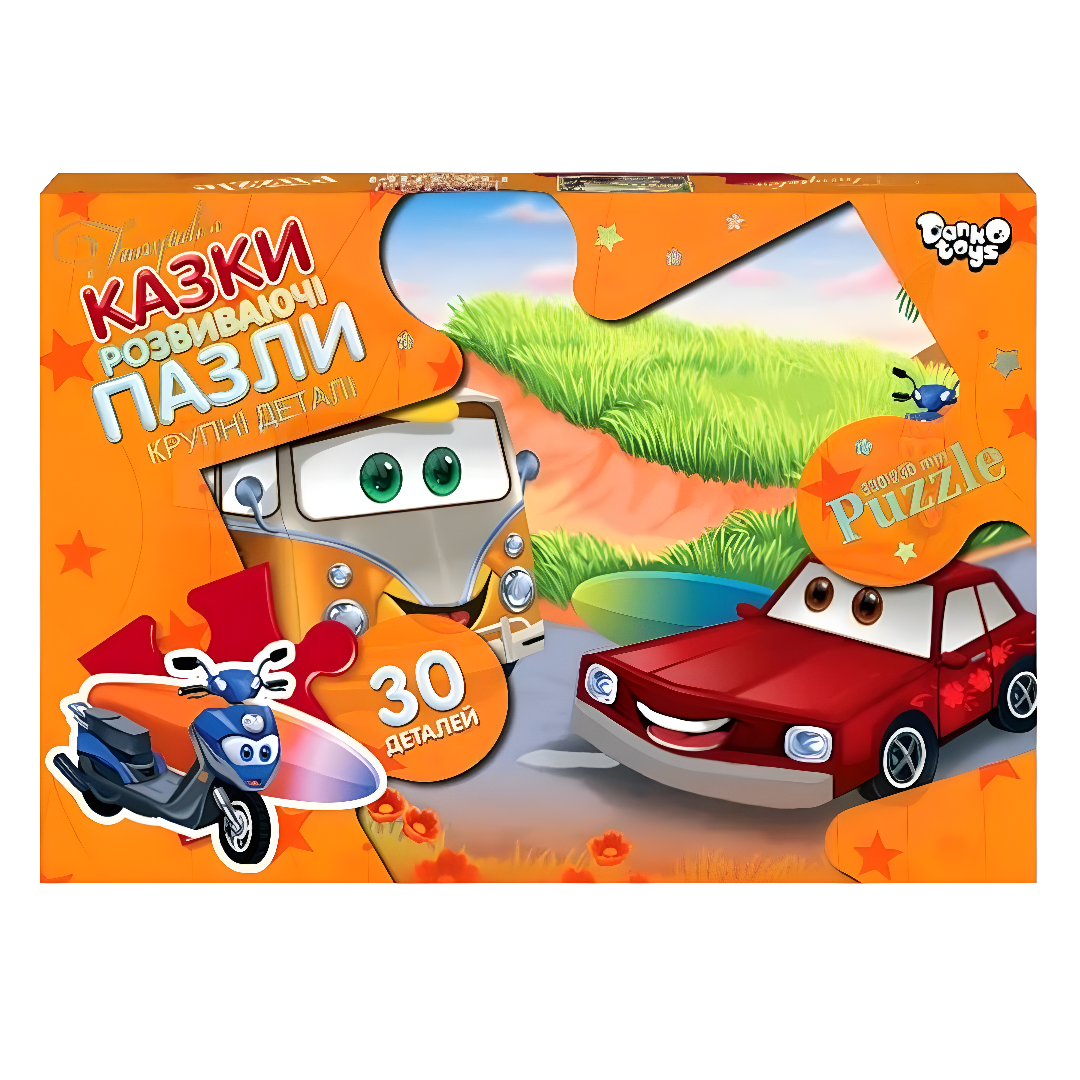 Пазли Danko toys 30 елементів №16 Автомобіль з автобусом фото