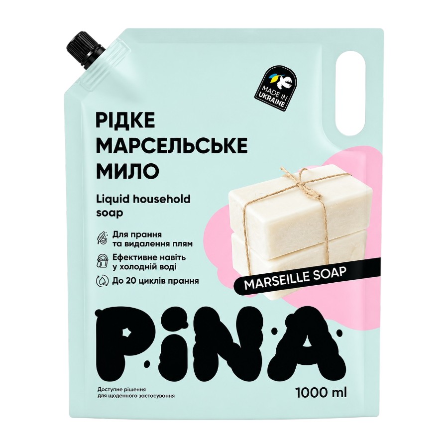 Мило господарське рідке Pina 1 л Marseille Soap мініатюра
