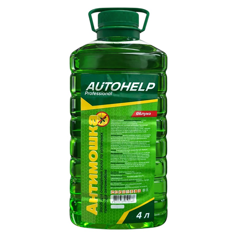 Омивач скла Autohelp Антимошка 4 л Зелене яблуко фото