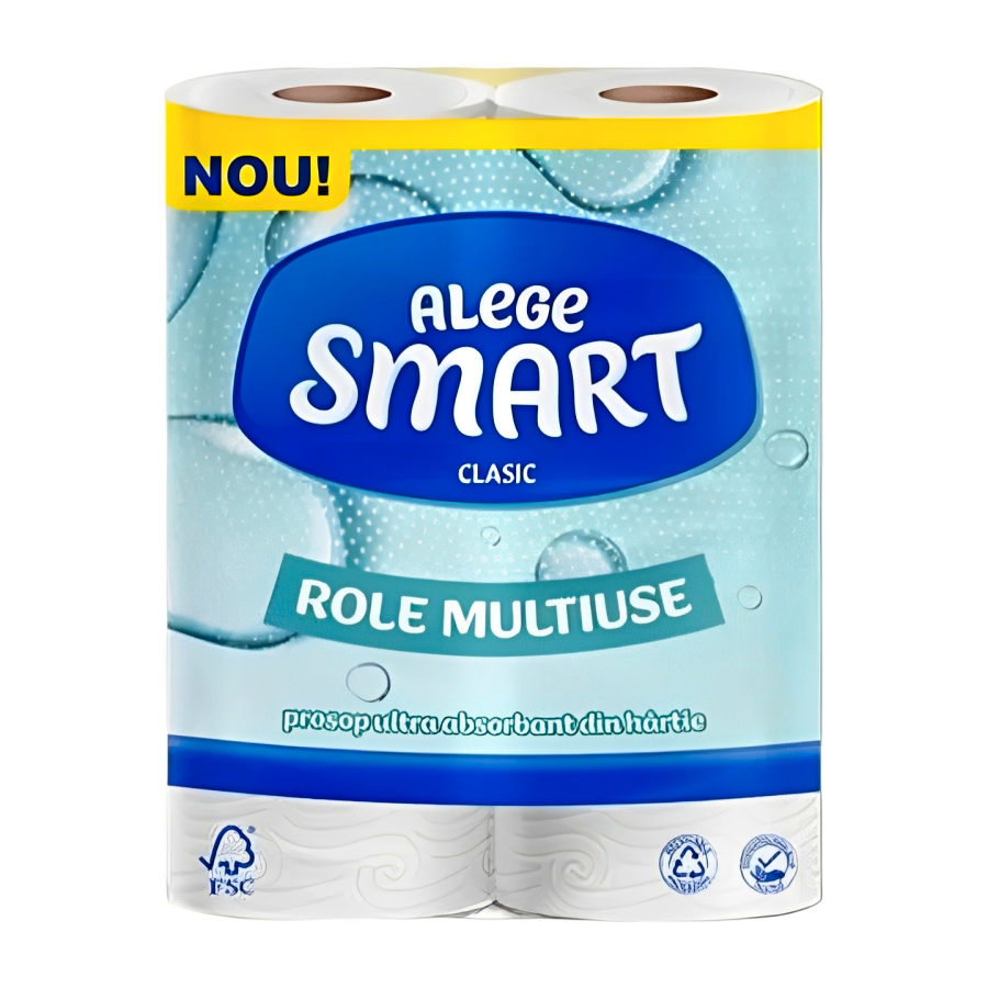 Рушники паперові Smart 50 аркушів 2 рулони 2-шарові Classic фото