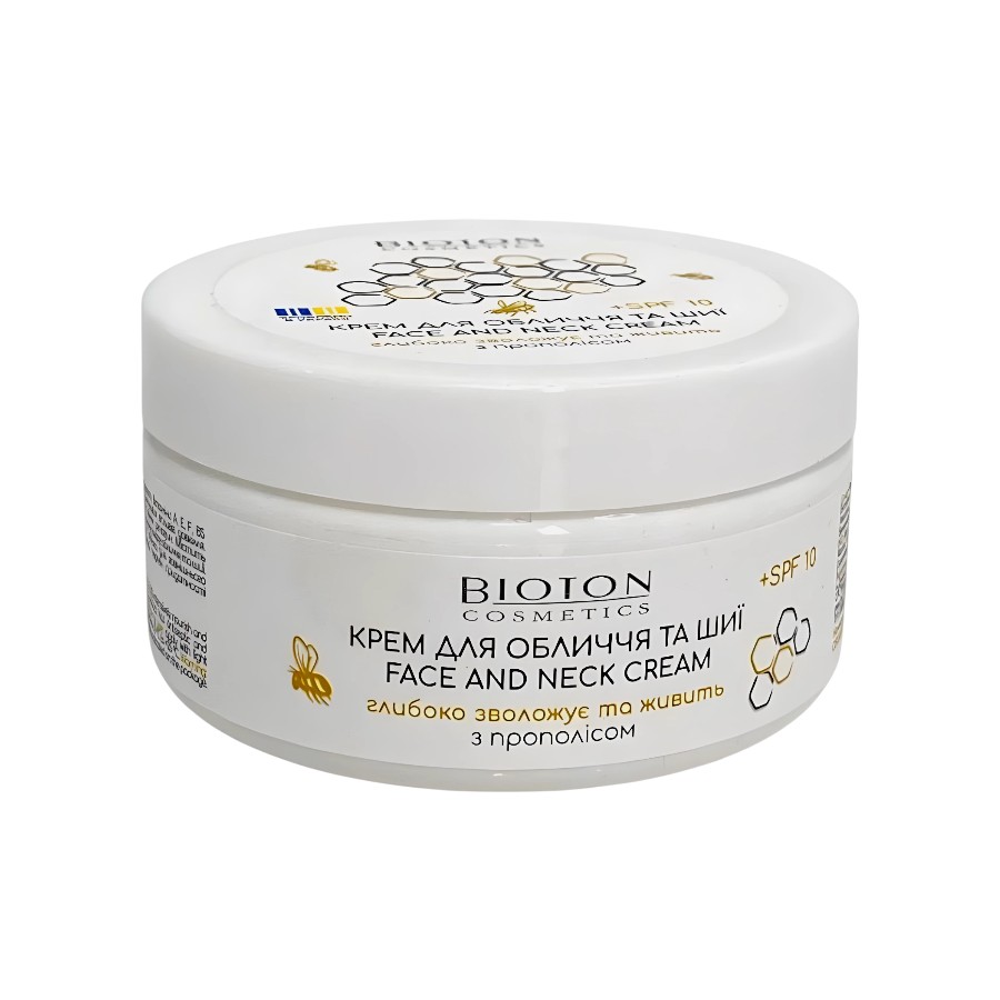 Крем для обличчя та шиї Bioton Cosmetics 100 мл з прополісом SPF 10 фото