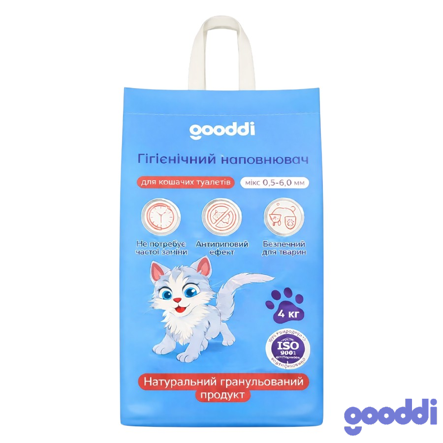 Наповнювач гігієнічний бентонітовий Gooddi 4 кг фото