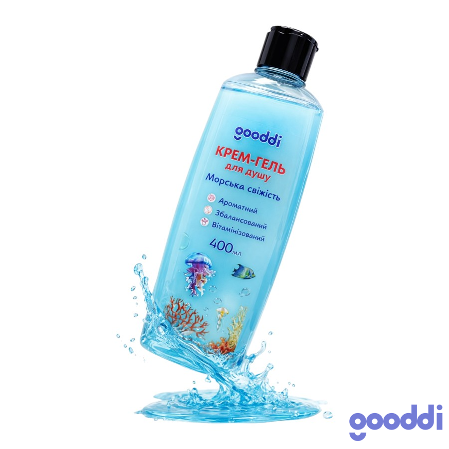 Крем-гель для душу Gooddi 400 мл Морська свіжість фото