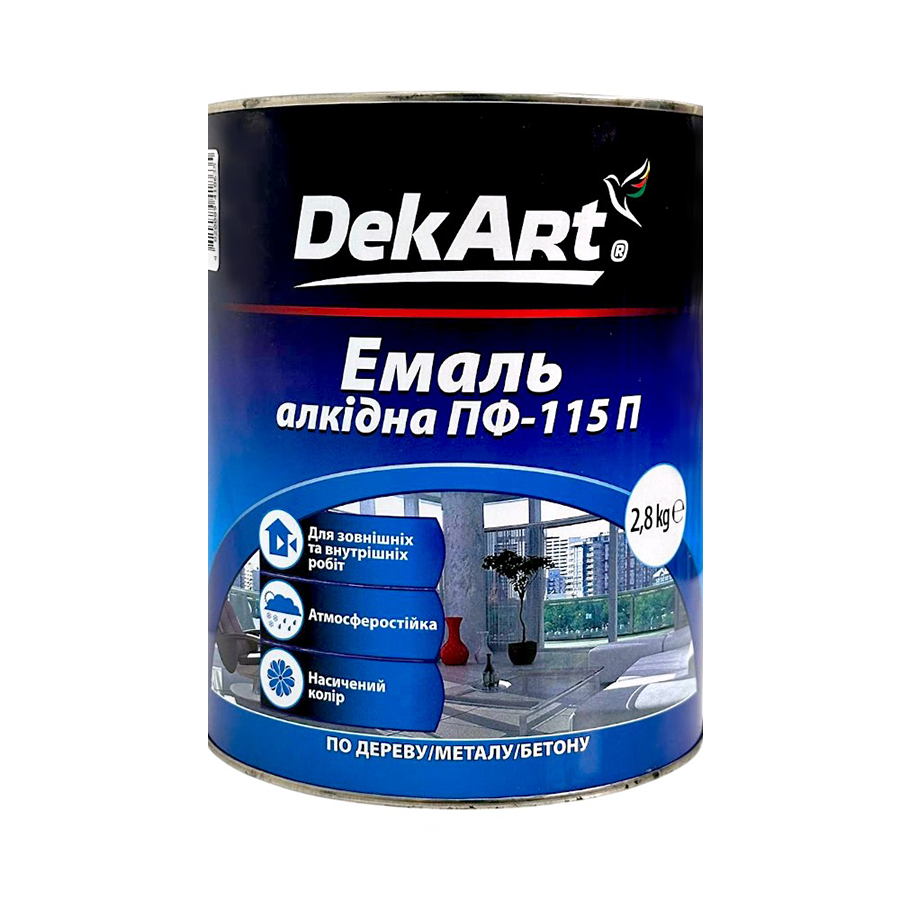 Емаль алкідна DekArt 2,8 кг червоно-коричнева ПФ-115 фото