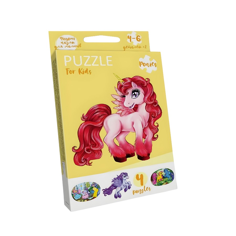 Пазли для малюків Danko toys 10 елементів Puzzle For Kids Ponies PFK-10 фото
