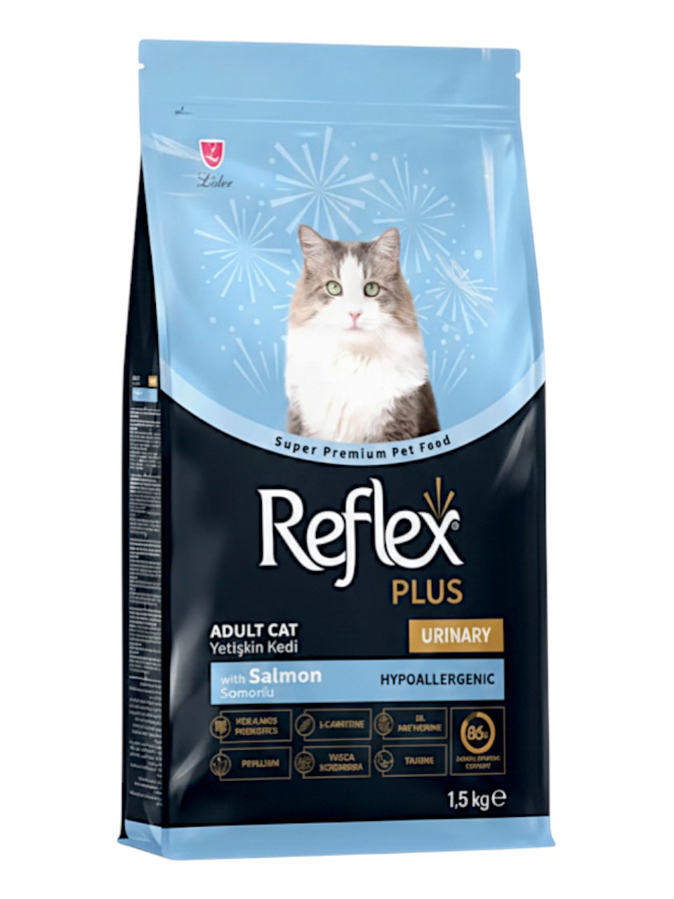 Корм для котів Reflex Plus 1,5 кг Super Premium Urinary з лососем фото