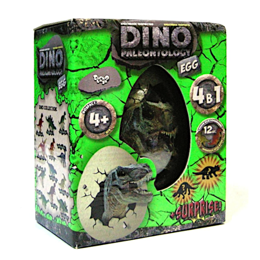 Набір для проведення розкопок Danko toys Dino Paleontology. Egg 4в1 фото