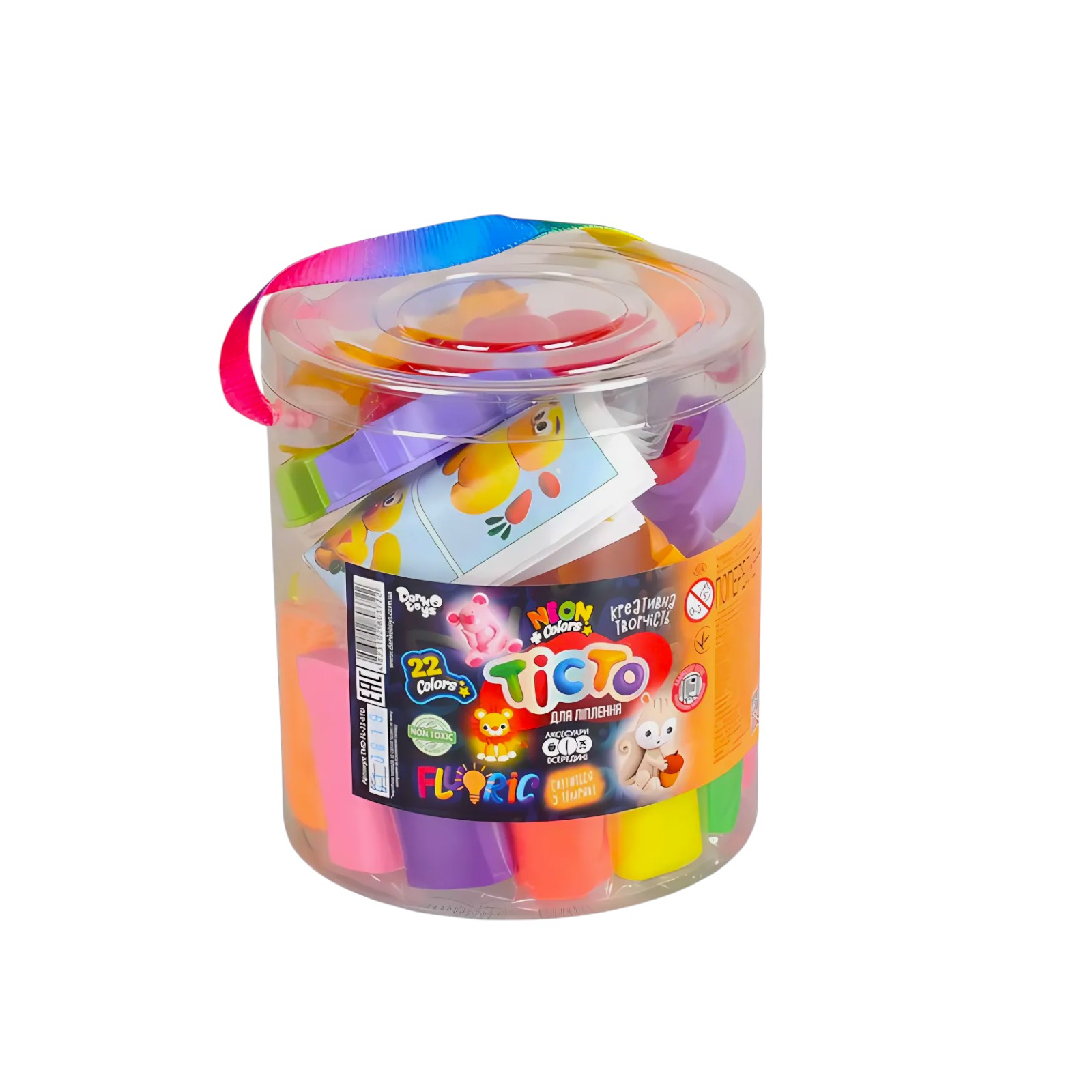 Тісто для ліплення Danko toys Fluoric 22 кольорів фото
