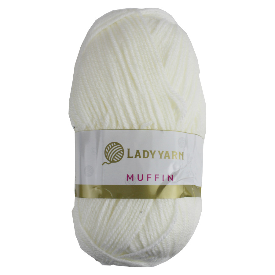 Пряжа Lady Yarn Muffin AHB019 Білий ᐈ Інтернет магазин товарів для дому |  Та-Да!