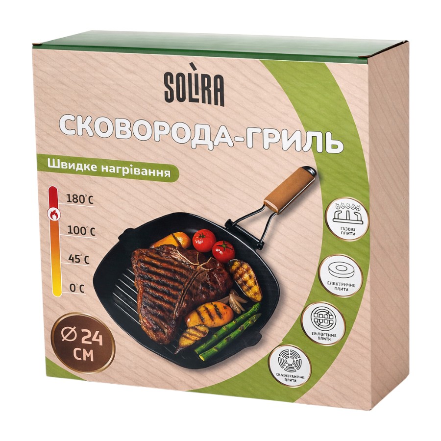 Сковорода-гриль Solira 24 см TDA30A1-1 фото