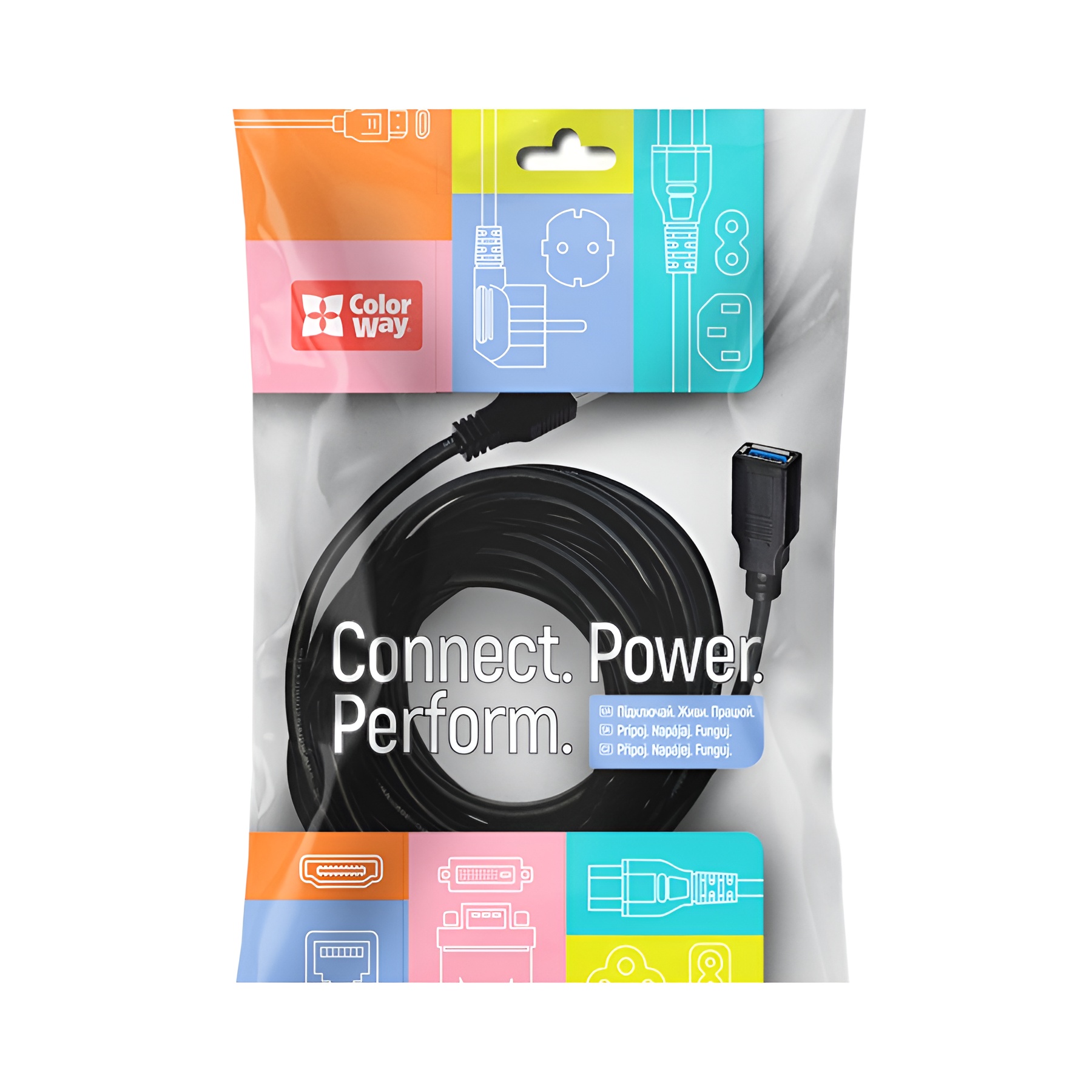 Кабель подовжувач СolorWay USB Type-А 1,8 м чорний CW-CBUF075-BK фото