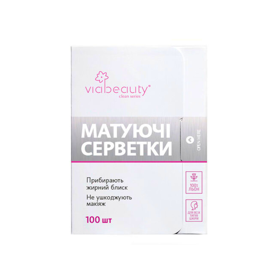 Серветки матуючі для обличчя ViaBeauty 100 шт. мініатюра