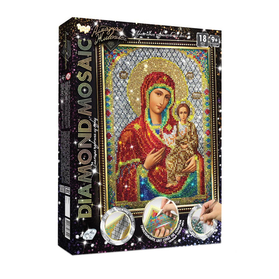 Набір для творчості Danko toys Diamond Mosaic Ікона Свята Богородиця мініатюра