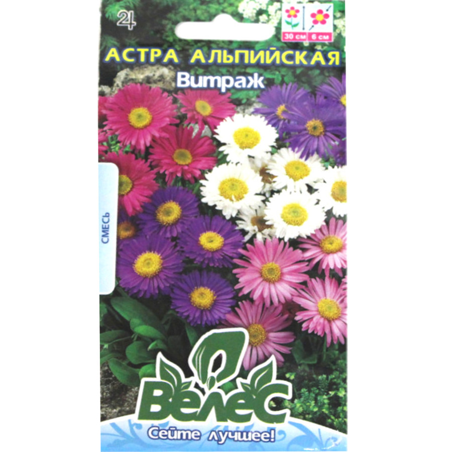 Насіння Велес Айстра альпійська 0,3 г Вітраж фото