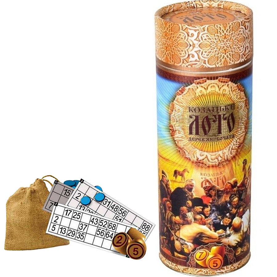 Гра настільна Danko toys Козацьке лото дерев'яні бочата в тубусі фото