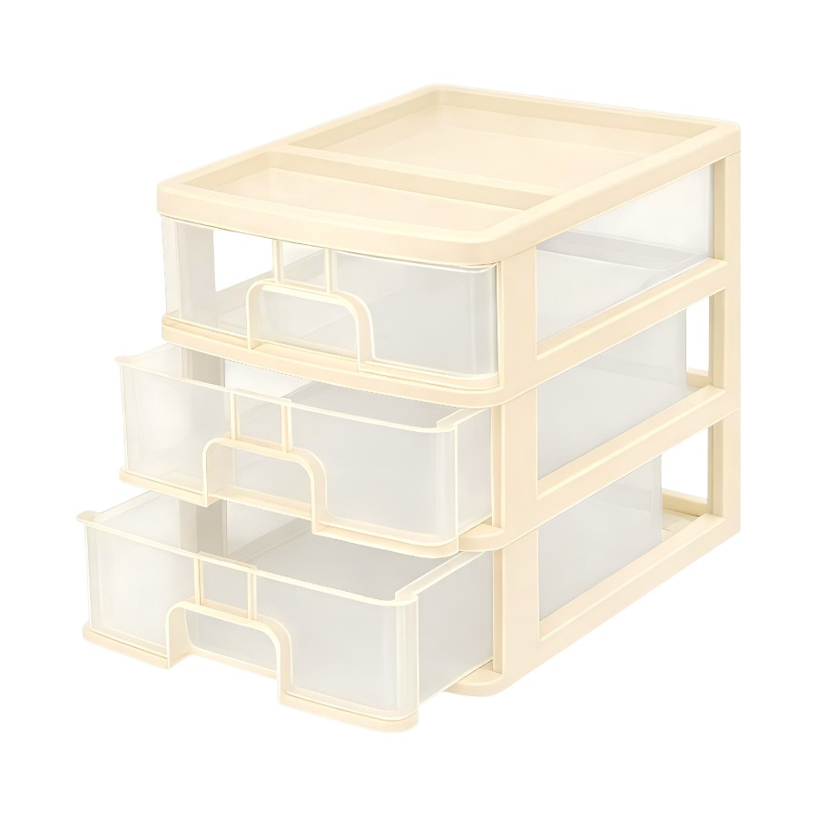 Комод R-plastic 35*25,5*28 см 3 ящики бежевий Міні А4 фото